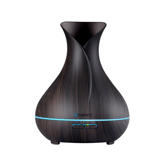 400ml Dark Wood Aroma Diffuser and Humidifier with Night Light