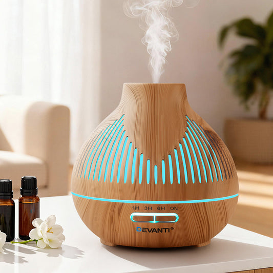 400ml Wood Grain Aroma Diffuser with Timer Settings