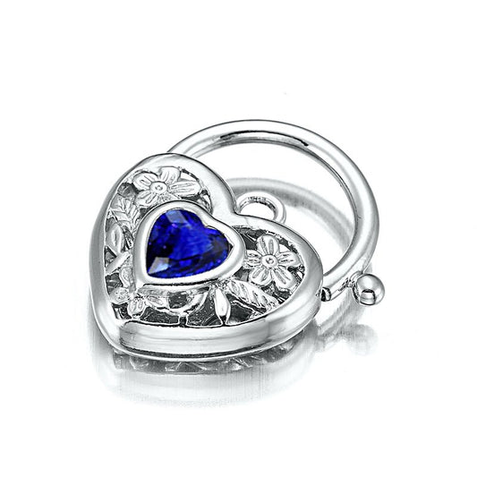 925 Sterling Silver Plated Dark Blue Filigree Heart Locket - USA Made - Brands N More