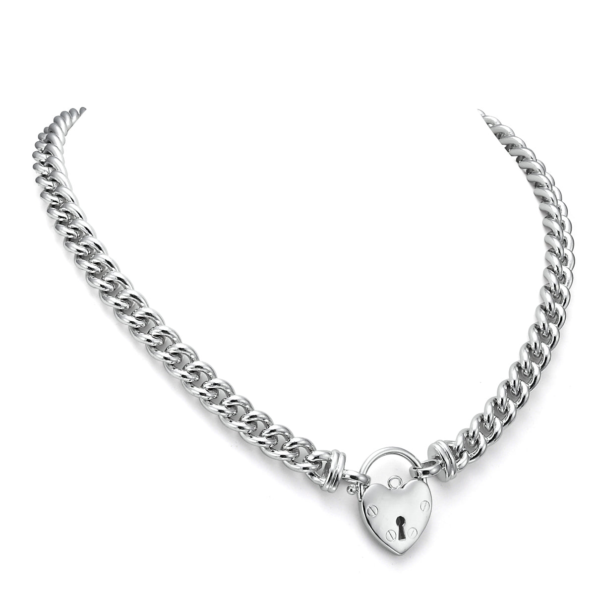 925 Sterling Silver Plated Euro Chain Necklace Featuring a Plain Locket - USA Made - Brands N More