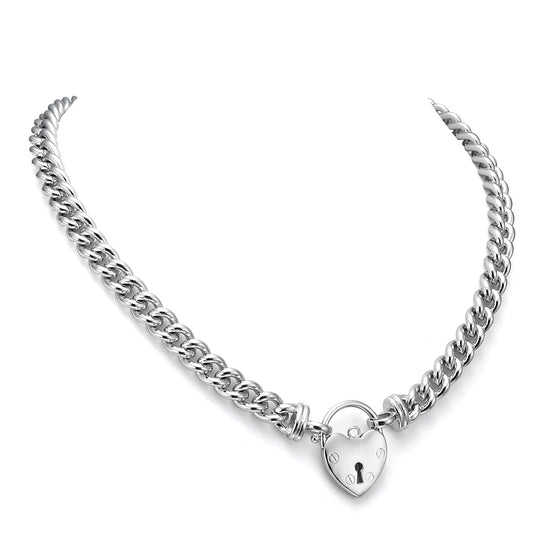 925 Sterling Silver Plated Euro Chain Necklace Featuring a Plain Locket - USA Made - Brands N More