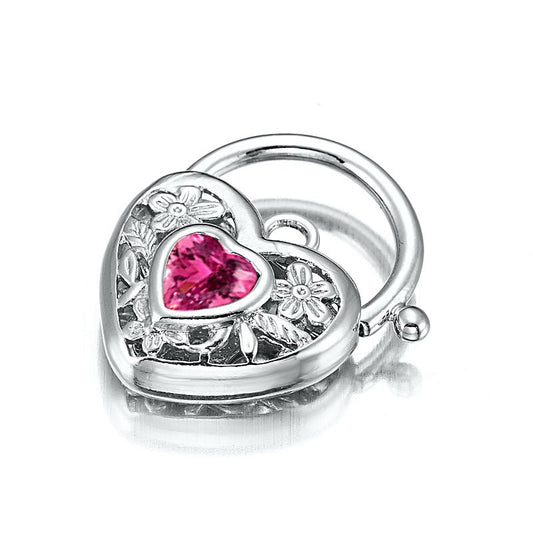925 Sterling Silver Plated Pink Filigree Heart Locket - USA Made - Brands N More