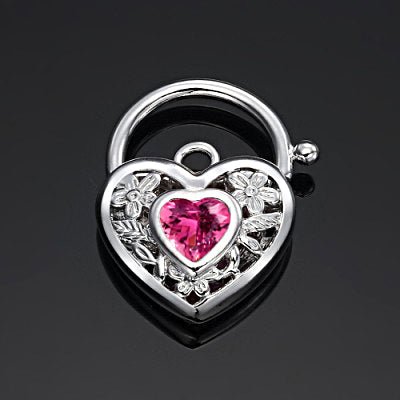 925 Sterling Silver Plated Pink Filigree Heart Locket - USA Made - Brands N More