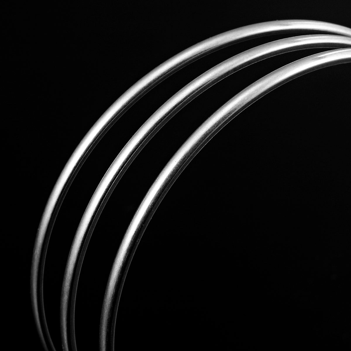 925 Sterling Silver Plated Plain 3mm Triple Bangle Set - USA Made - Brands N More