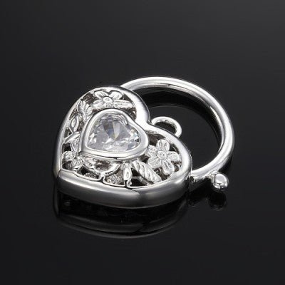 925 Sterling Silver Plated Simulated Diamond Filigree Heart Locket - USA Made - Brands N More
