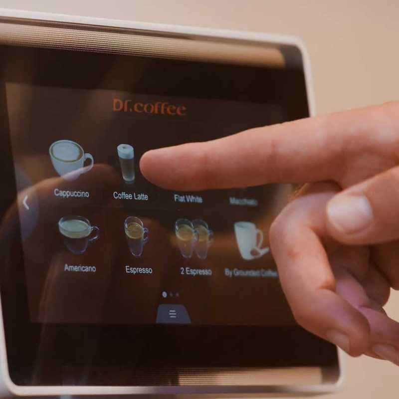 Office coffee machine Dr Coffee F10 front view - fully automatic commercial
