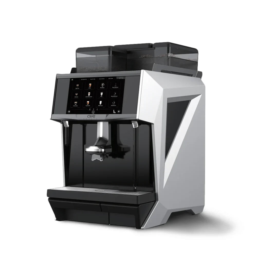 CAYE-SMART-X Modern coffee machine with a digital display on a white background