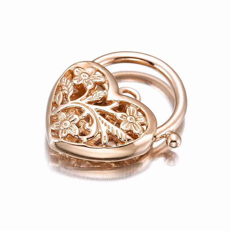 Classic 18ct Heavy Rose Gold Plated Filigree Heart Locket - USA Made - Brands N More