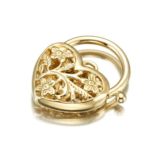 Classic 18ct Heavy Yellow Gold Plated Filigree Heart Locket - USA Made - Brands N More