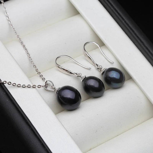 Classic Freshwater Pearl Drop Earring & Necklace Set - Brands N More