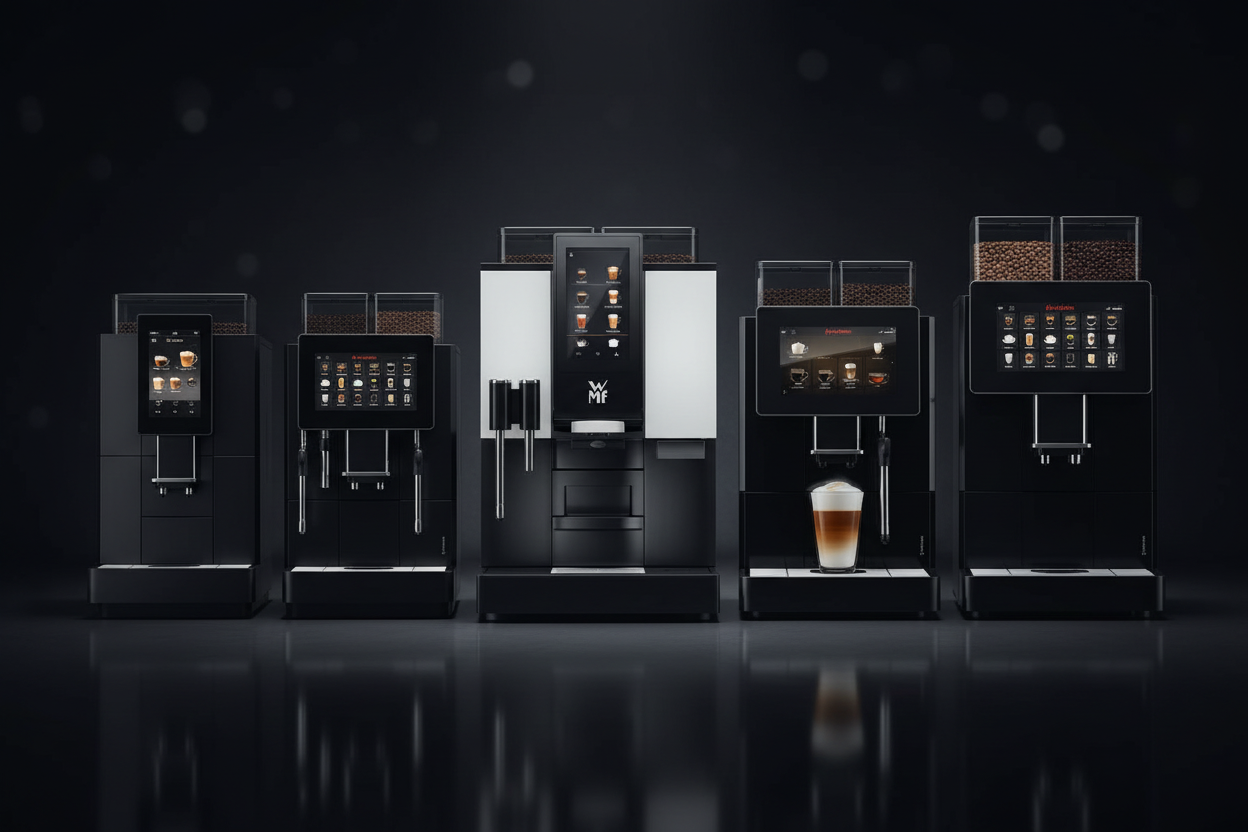 Commercial Coffee Machine Lineup with Dr Coffee