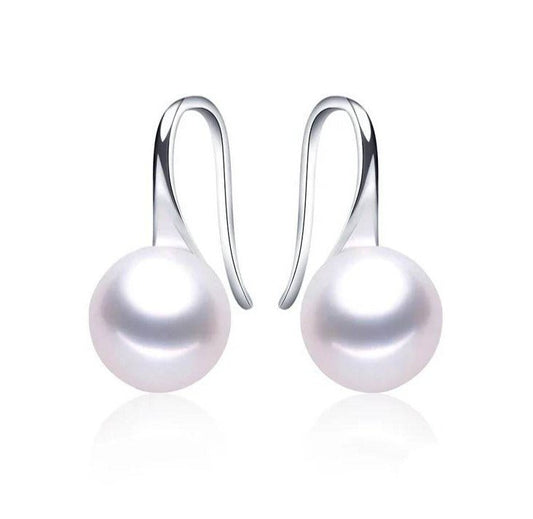 Designer French Hook Drop Earrings made with Genuine Freshwater Pearls - Brands N More