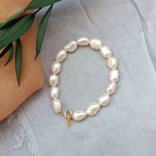 Designer Handmade Genuine White Freshwater Pearl Bracelet - Brands N More