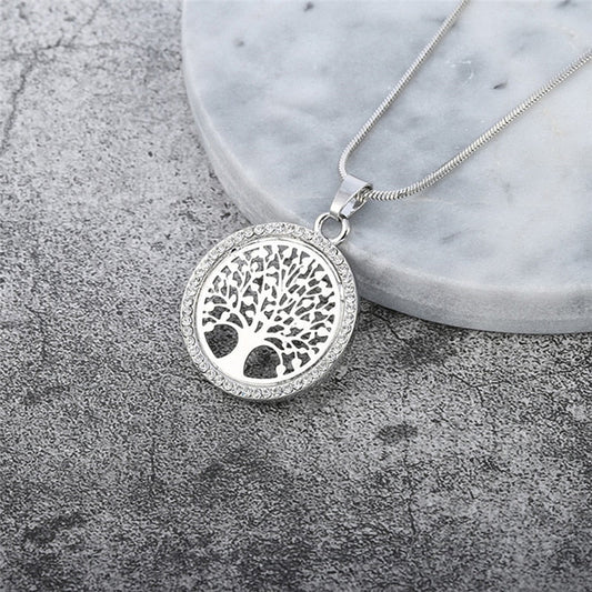 Designer Simulated Diamond "Tree of Life" Pendant Necklace - Brands N More