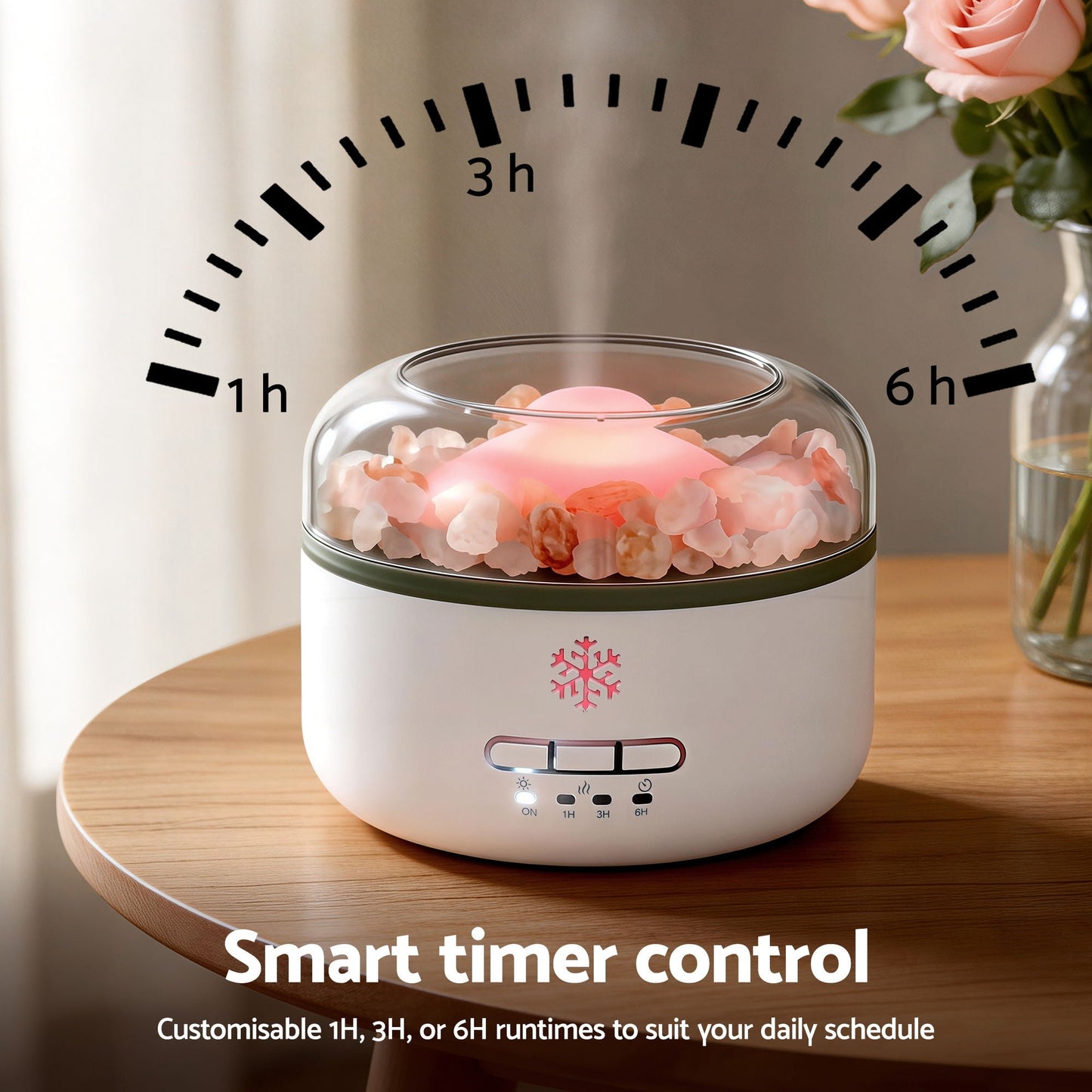 Devanti 150ml Salt Lamp Aroma Diffuser Ultrasonic Humidifier Purifier 7 LED Colors - Appliances > Diffusers &