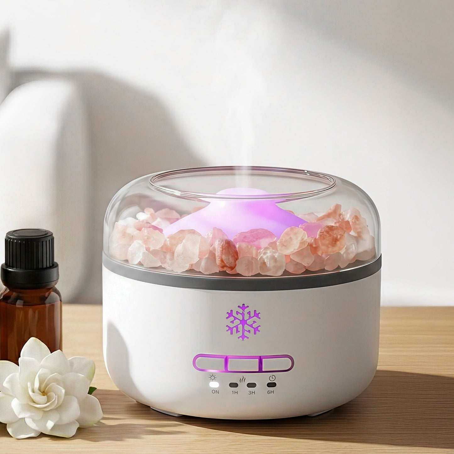 Devanti 150ml Salt Lamp Aroma Diffuser Ultrasonic Humidifier Purifier 7 LED Colors - Appliances > Diffusers &