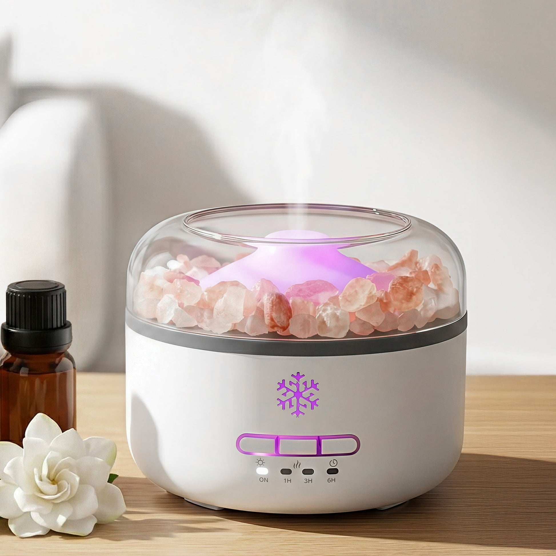 Devanti 150ml Salt Lamp Aroma Diffuser Ultrasonic Humidifier Purifier 7 LED Colors - Appliances > Diffusers &