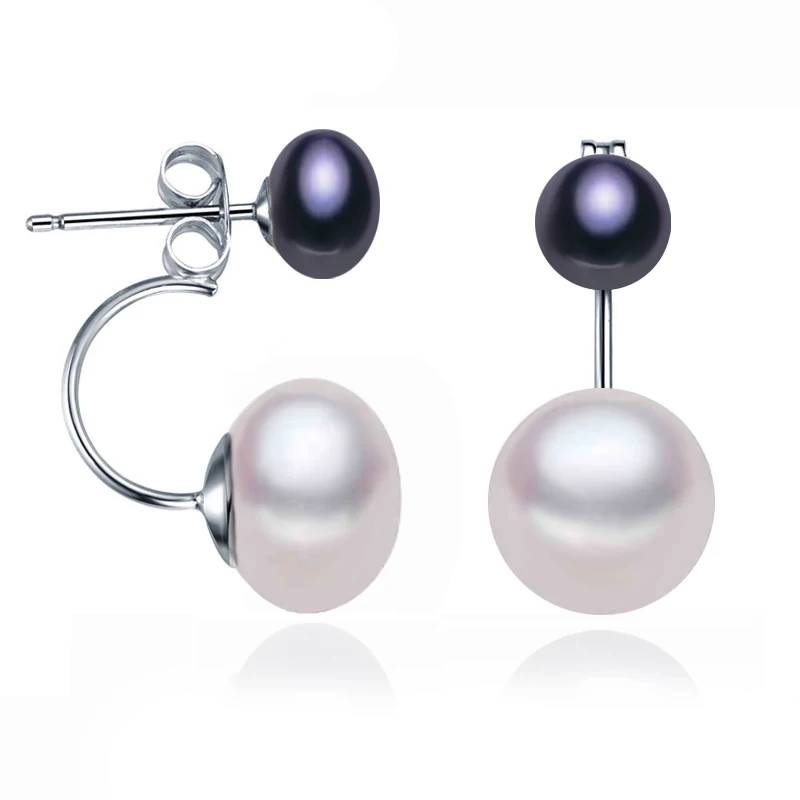 Double Drop Genuine Freshwater Pearl Earrings - Brands N More