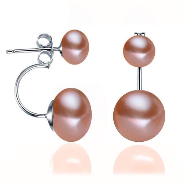 Double Drop Genuine Freshwater Pearl Earrings - Brands N More