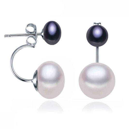 Double Drop Genuine Freshwater Pearl Earrings - Brands N More