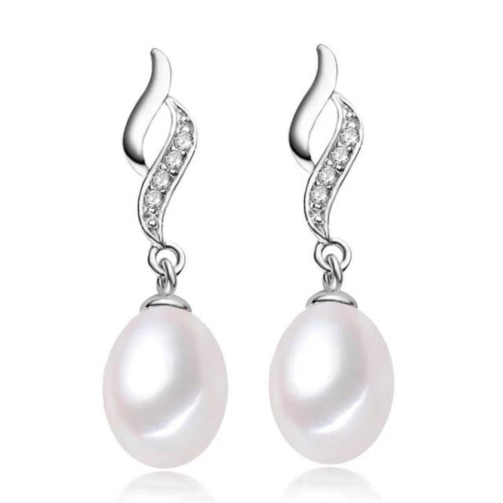 Eternal Drop Earrings Made With Genuine Freshwater Pearls - Brands N More