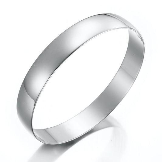 Extra Wide 925 Sterling Silver Plated Large Plain Bangle Women's - USA Made - Brands N More