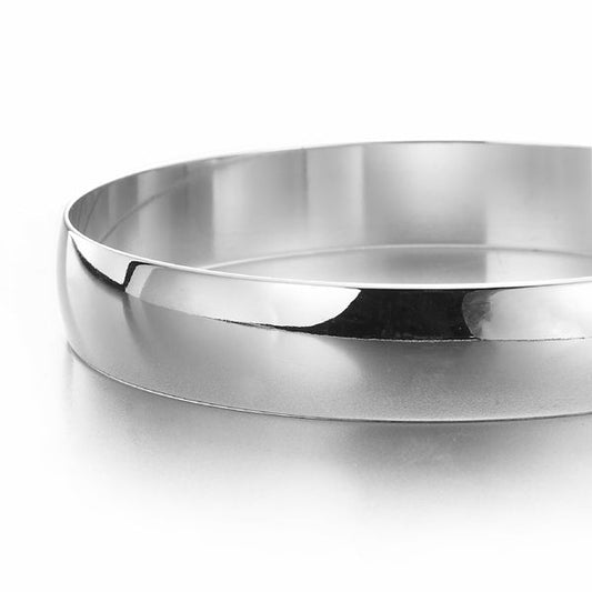 Extra Wide 925 Sterling Silver Plated Women's 13mm Plain Bangle - USA Made - Brands N More