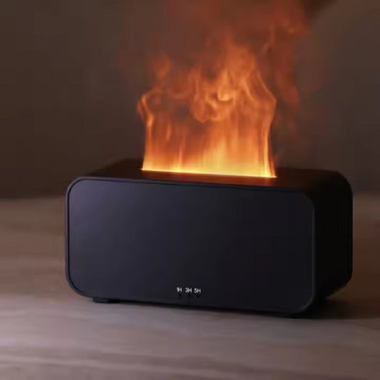 Flame Aromatherapy Humidifier Mini Diffuser with LED Light and Timer - Home Appliances