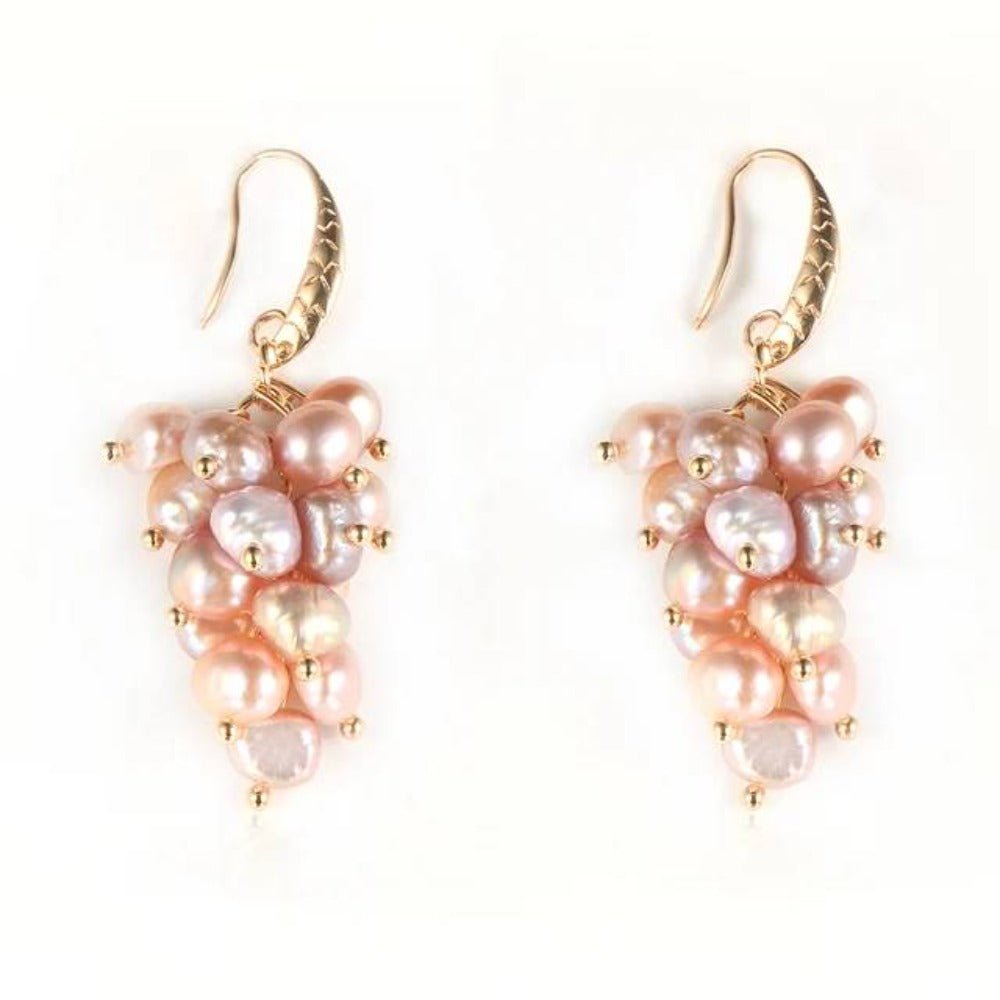 Genuine Freshwater Pearl Designer Cluster Dangle Drop Earrings - Brands N More