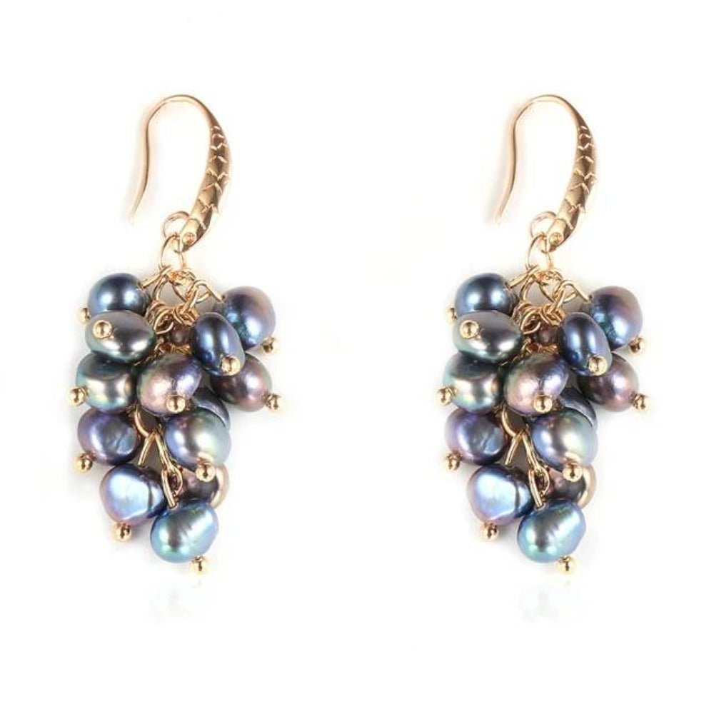 Genuine Freshwater Pearl Designer Cluster Dangle Drop Earrings - Brands N More