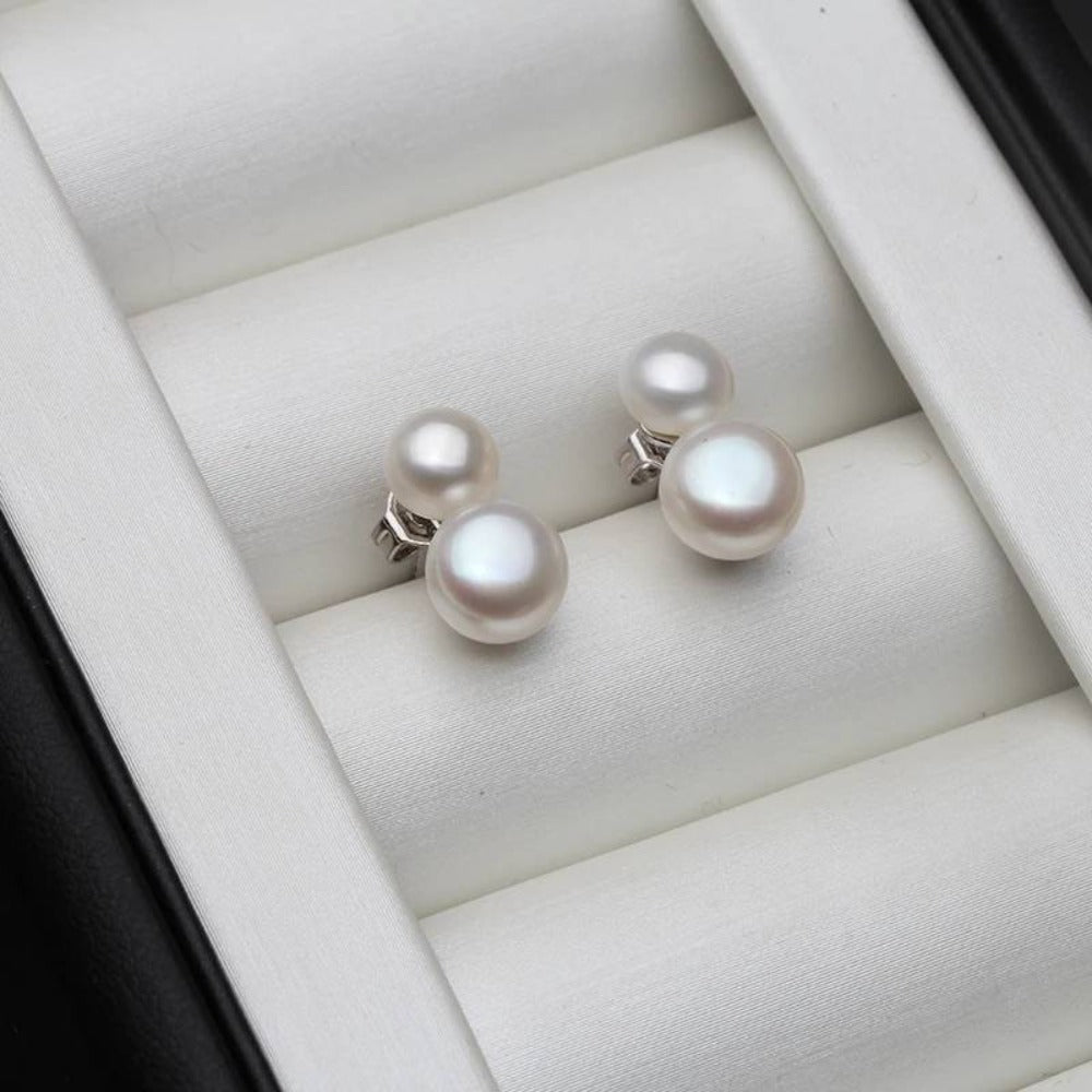 Genuine Freshwater Pearl Double Drop Earrings - Brands N More