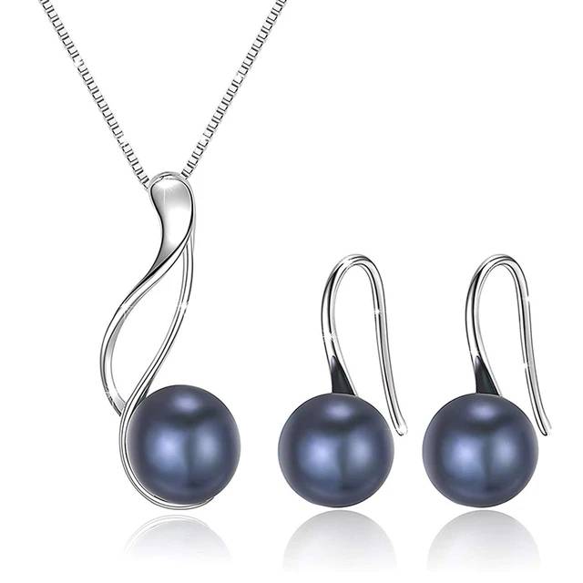 Genuine Freshwater Pearl Drop Earring & Necklace Set - Brands N More