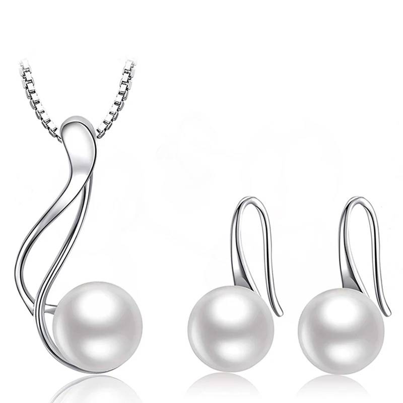 Genuine Freshwater Pearl Drop Earring & Necklace Set - Brands N More