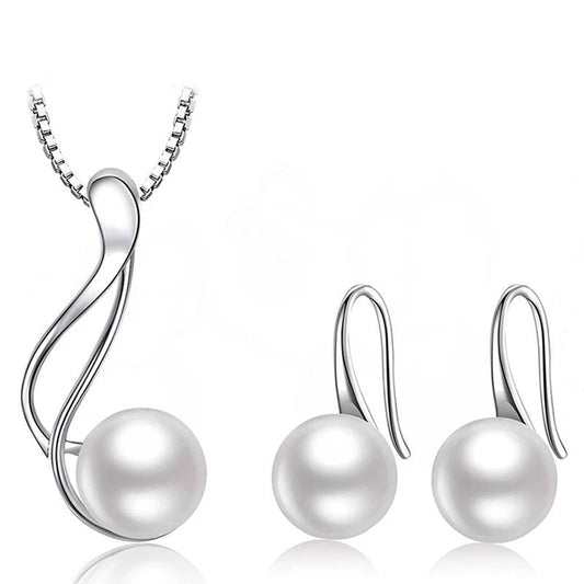 Genuine Freshwater Pearl Drop Earring & Necklace Set - Brands N More