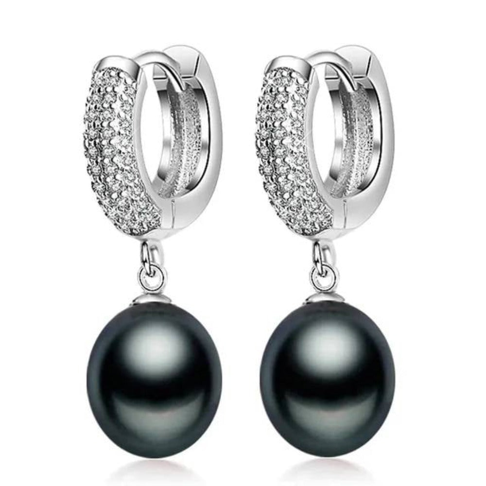 Genuine Freshwater Pearl & Simulated Diamond Drop Earrings - Brands N More
