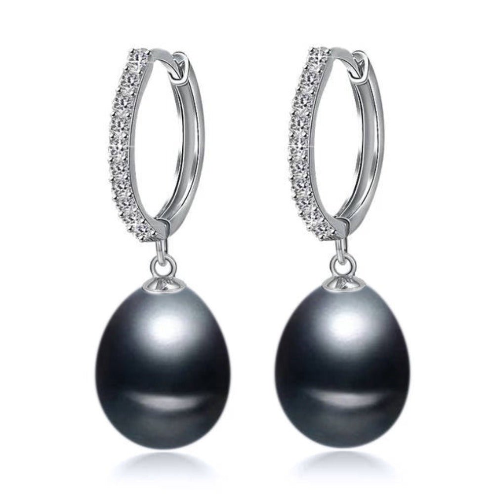 Genuine Freshwater Pearl & Simulated Diamond Drop Earrings - Brands N More