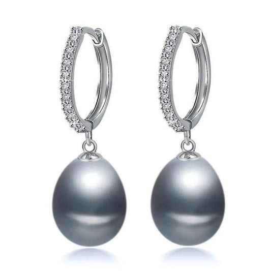 Genuine Freshwater Pearl & Simulated Diamond Drop Earrings - Brands N More