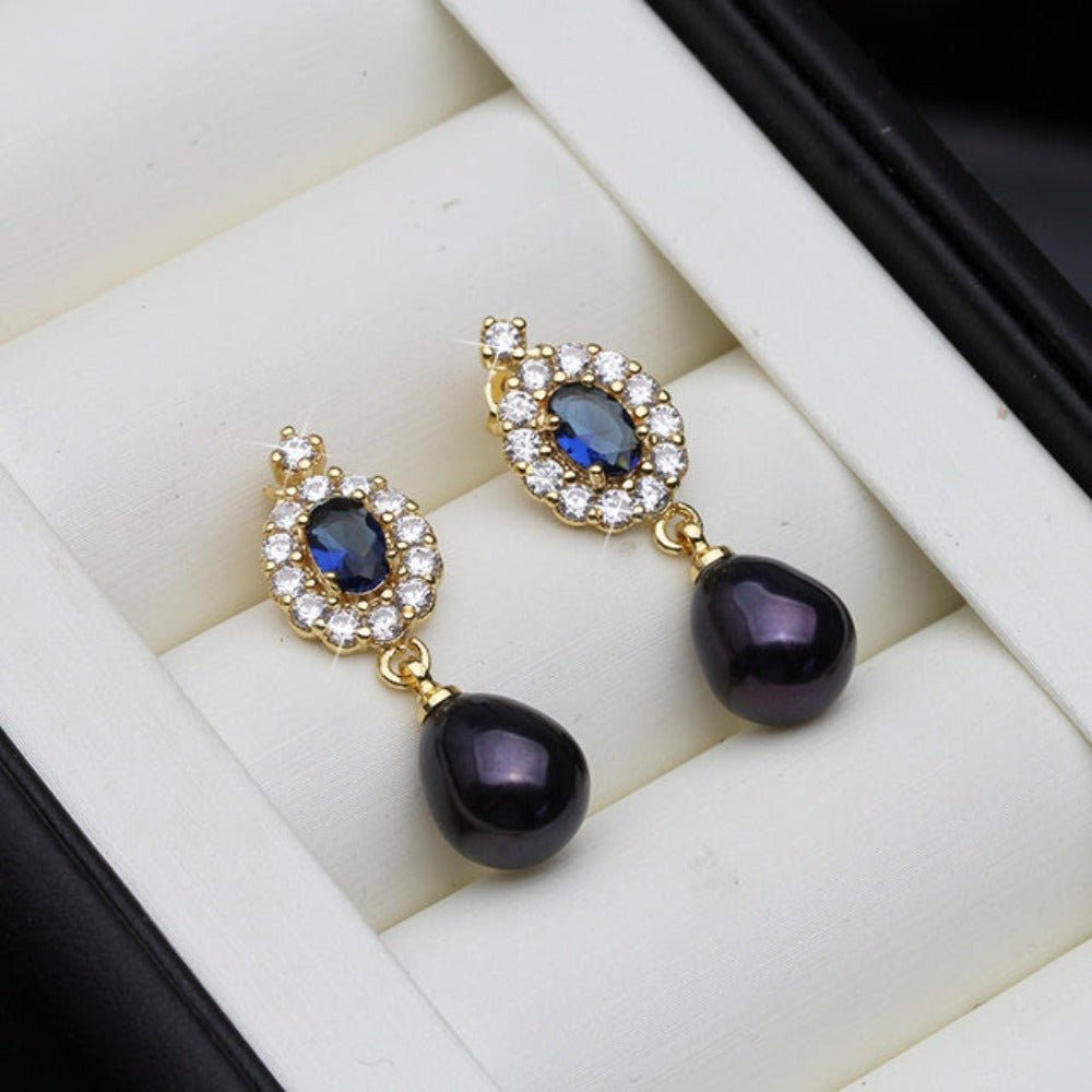 Genuine Freshwater Pearl Statement Drop Earrings in Gold - Brands N More
