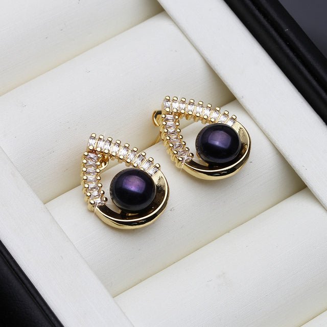 Genuine Freshwater Pearl Statement Teardrop Earrings in Gold - Brands N More