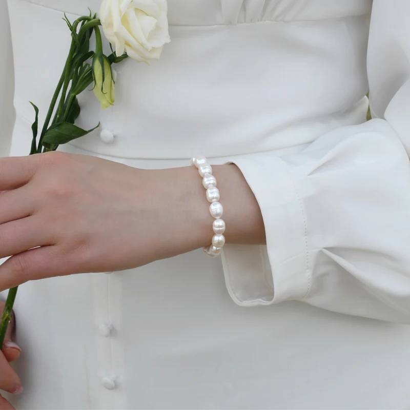 Genuine White Freshwater Pearl Beaded Bracelet - Brands N More