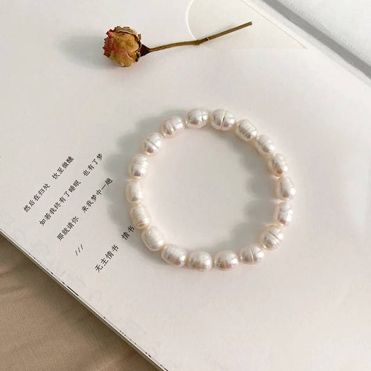 Genuine White Freshwater Pearl Beaded Bracelet - Brands N More
