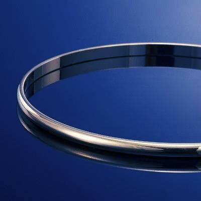Heavy 925 Sterling Silver Plated Plain 3mm Bangle - USA Made - Brands N More