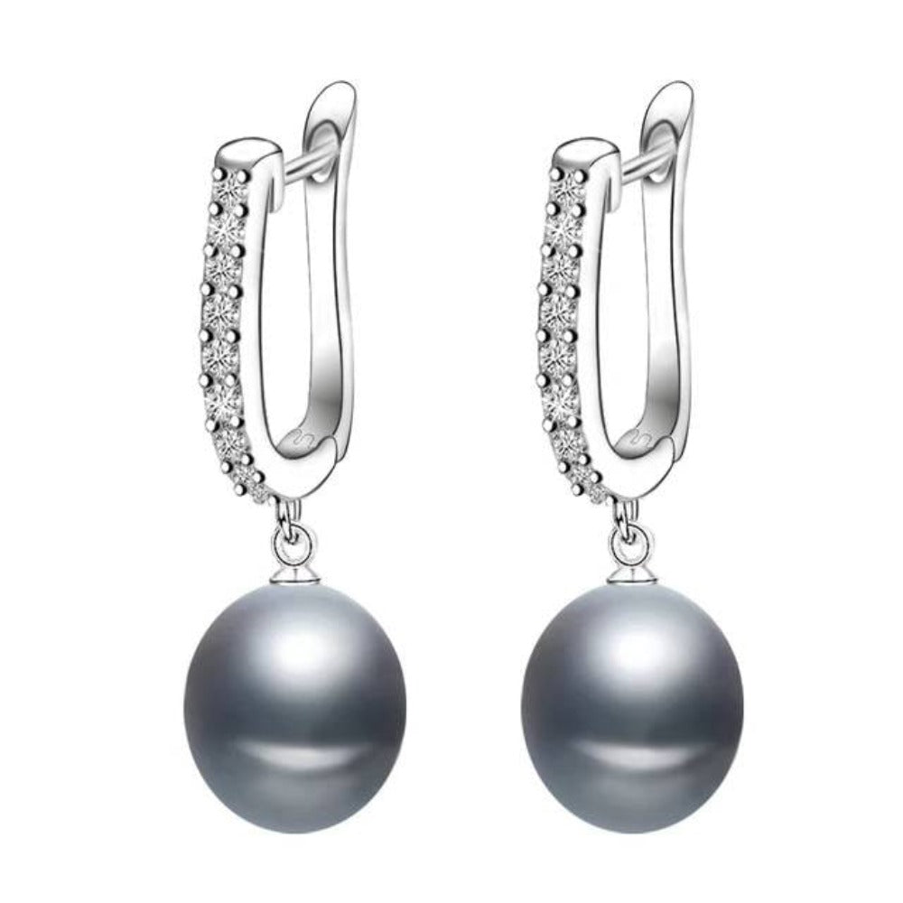 Infinity Drop Earrings Made With Genuine Freshwater Pearls & Simulated Diamonds - Brands N More