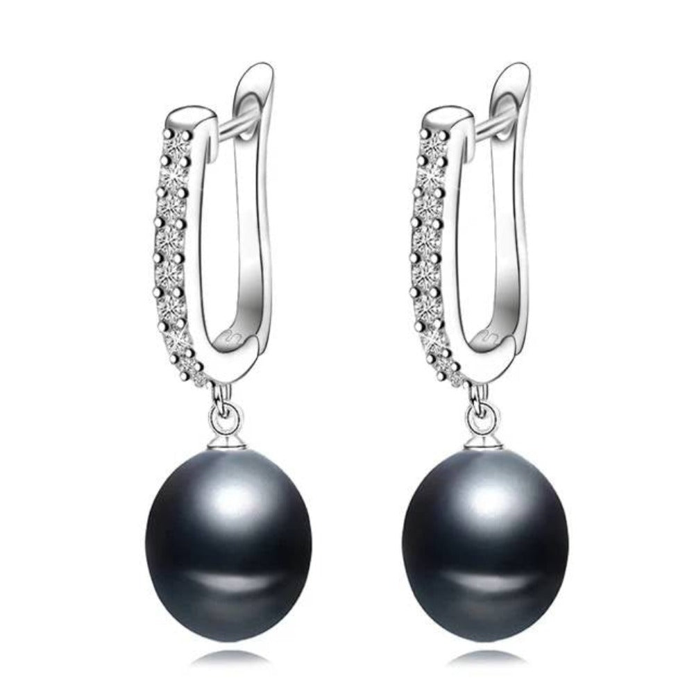 Infinity Drop Earrings Made With Genuine Freshwater Pearls & Simulated Diamonds - Brands N More