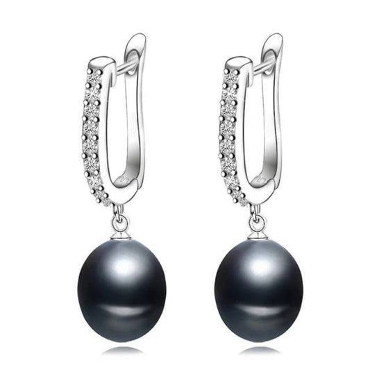 Infinity Drop Earrings Made With Genuine Freshwater Pearls & Simulated Diamonds - Brands N More