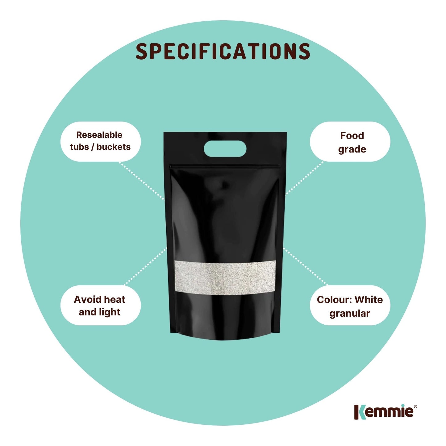 Kemmie Bulk 10Kg Potassium Sorbate Food Grade Granules Preservative E202 - Health & Beauty > Nutrition Supplements