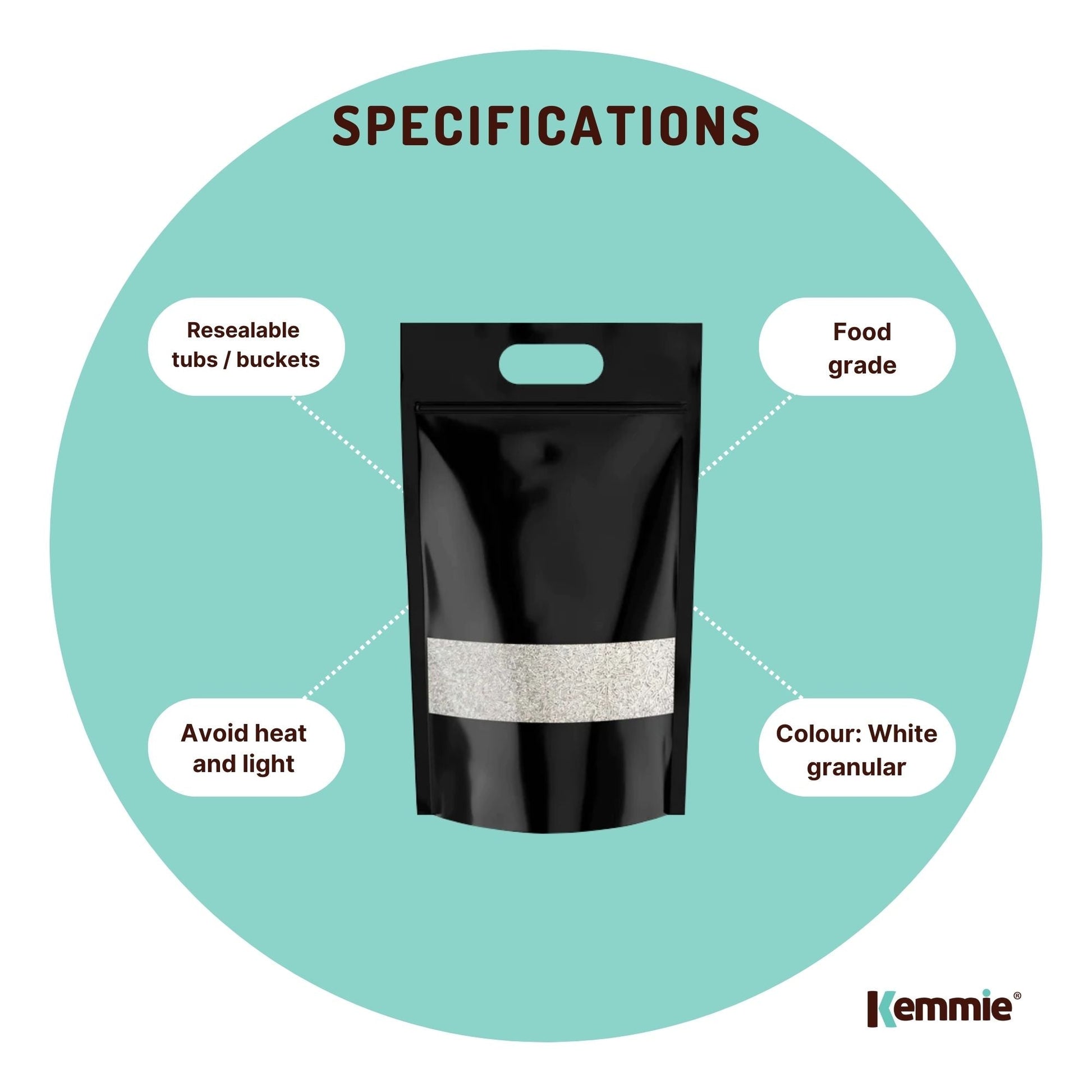 Kemmie Bulk 10Kg Potassium Sorbate Food Grade Granules Preservative E202 - Health & Beauty > Nutrition Supplements