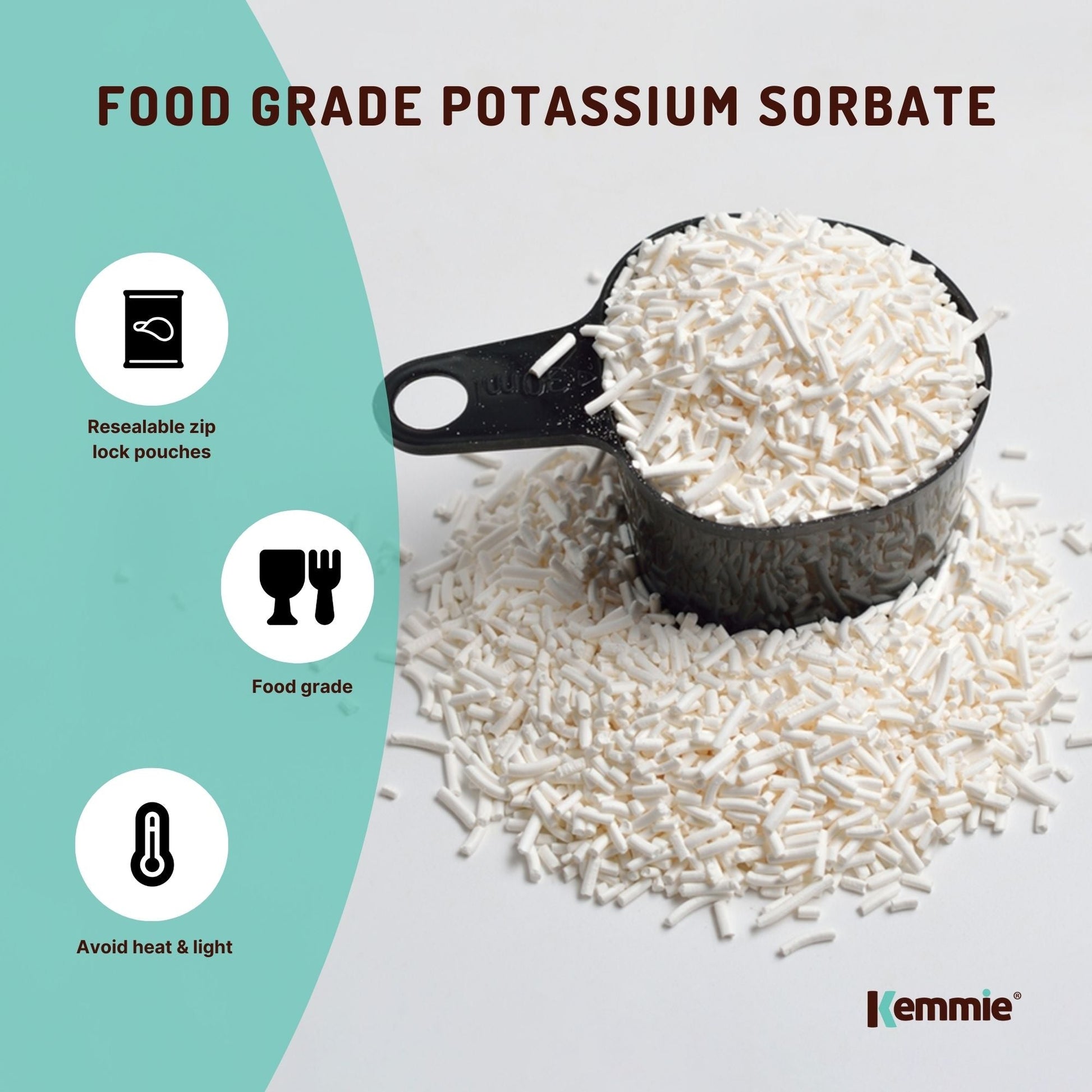 Kemmie Bulk 10Kg Potassium Sorbate Food Grade Granules Preservative E202 - Health & Beauty > Nutrition Supplements