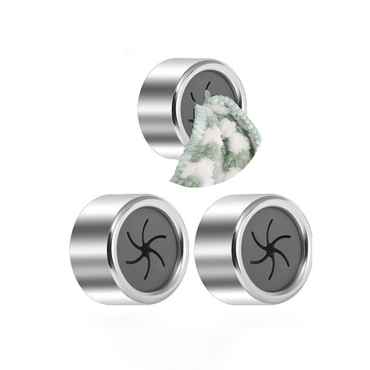 Silver magnetic hooks with spiderweb pattern for health & wellness organizer