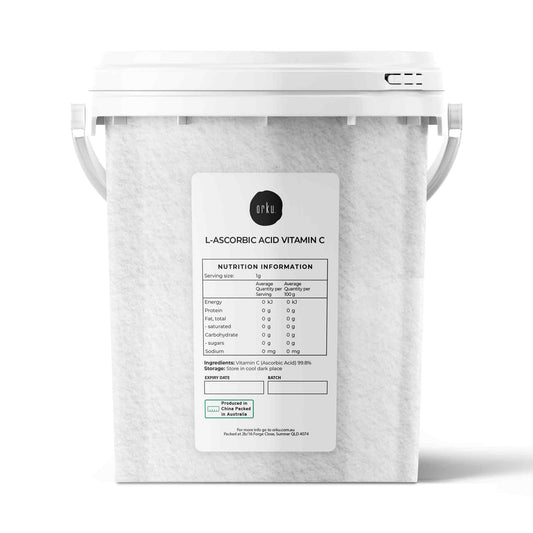 Orku 1.3Kg Vitamin C Powder in Tub Pure L-Ascorbic Acid - USP Grade Non-GMO - Health & Beauty > Nutrition Supplements